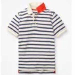 🇬🇧 Mini Boden Pique Polo Shirt Blue Stripe 8-9Y